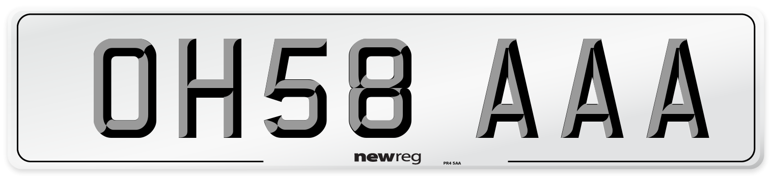 OH58 AAA Number Plate from New Reg